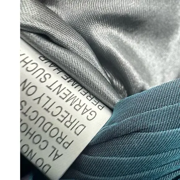 Mac Duggal One-Shoulder Tiered Chiffon Gown Fusion Blue Size 16 NWT